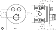 Baterie duș încastrată termostatată 2 cai Ideal Standard Ceratherm Navigo Silver Storm A7296GN