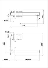 Baterie încastrată lavoar Herz Fresh f85 UH00034