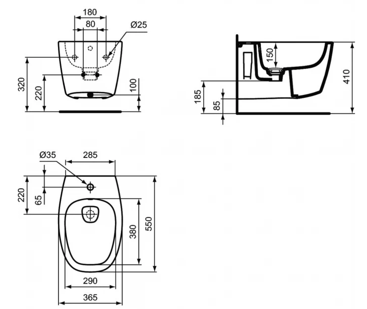Bideu suspendat Ideal Standard Dea (T509801)