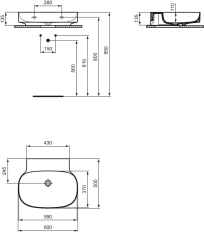 Раковина накладная Ideal Standard Atelier Linda-X 60cm (T499001)