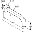 Pipa cada Kludi Bozz 160mm 3850505