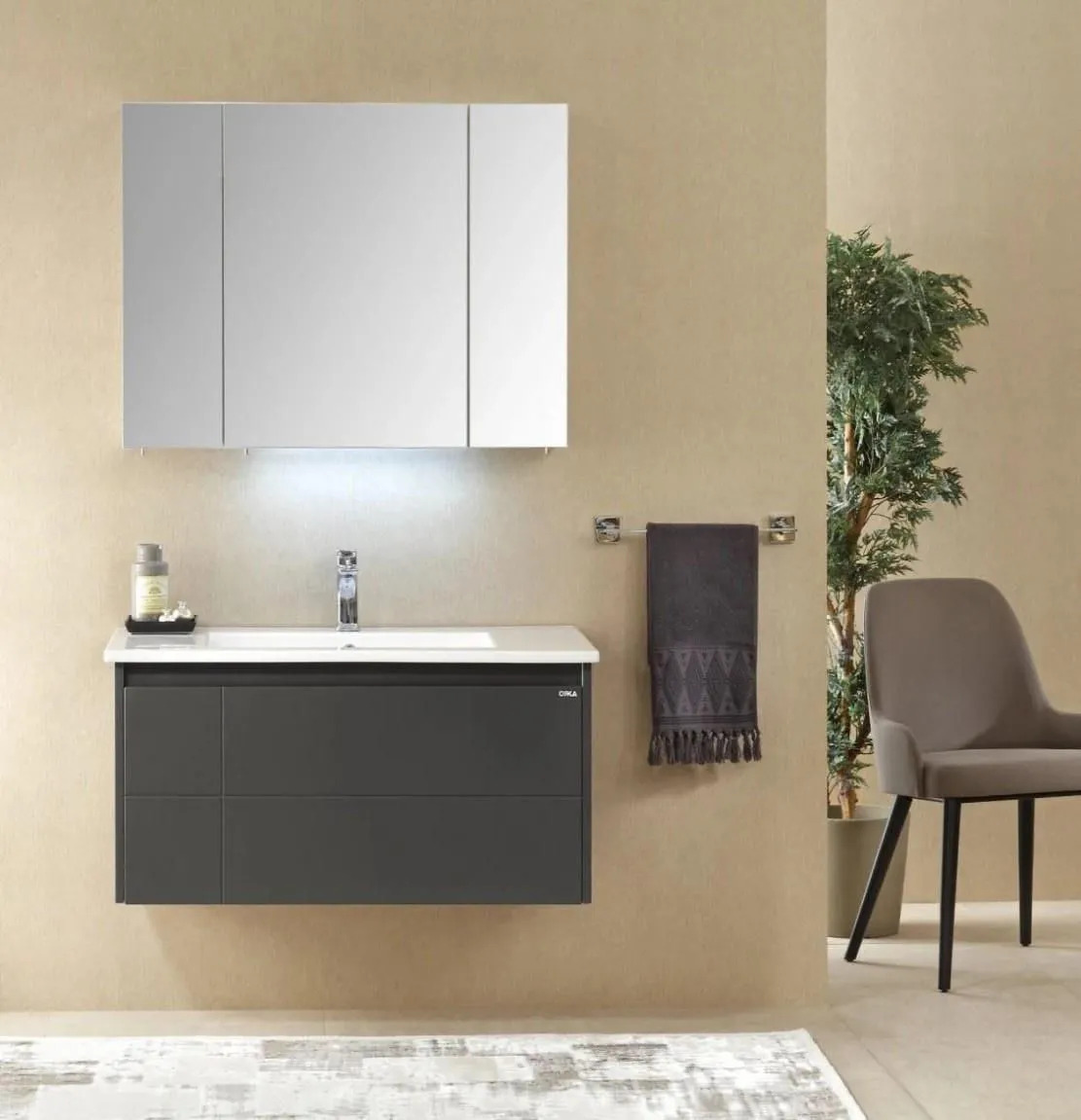 Mobilier de baie ORKA Likya 65 Antracite — 2