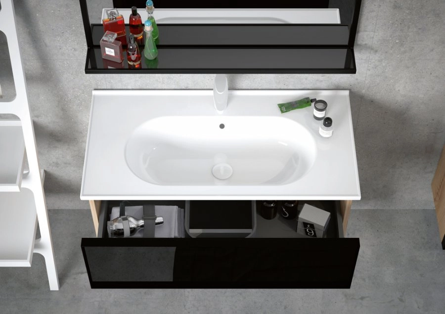 Lavoar cu dulap ORKA Lucca 80 Legnano blackglass — 4