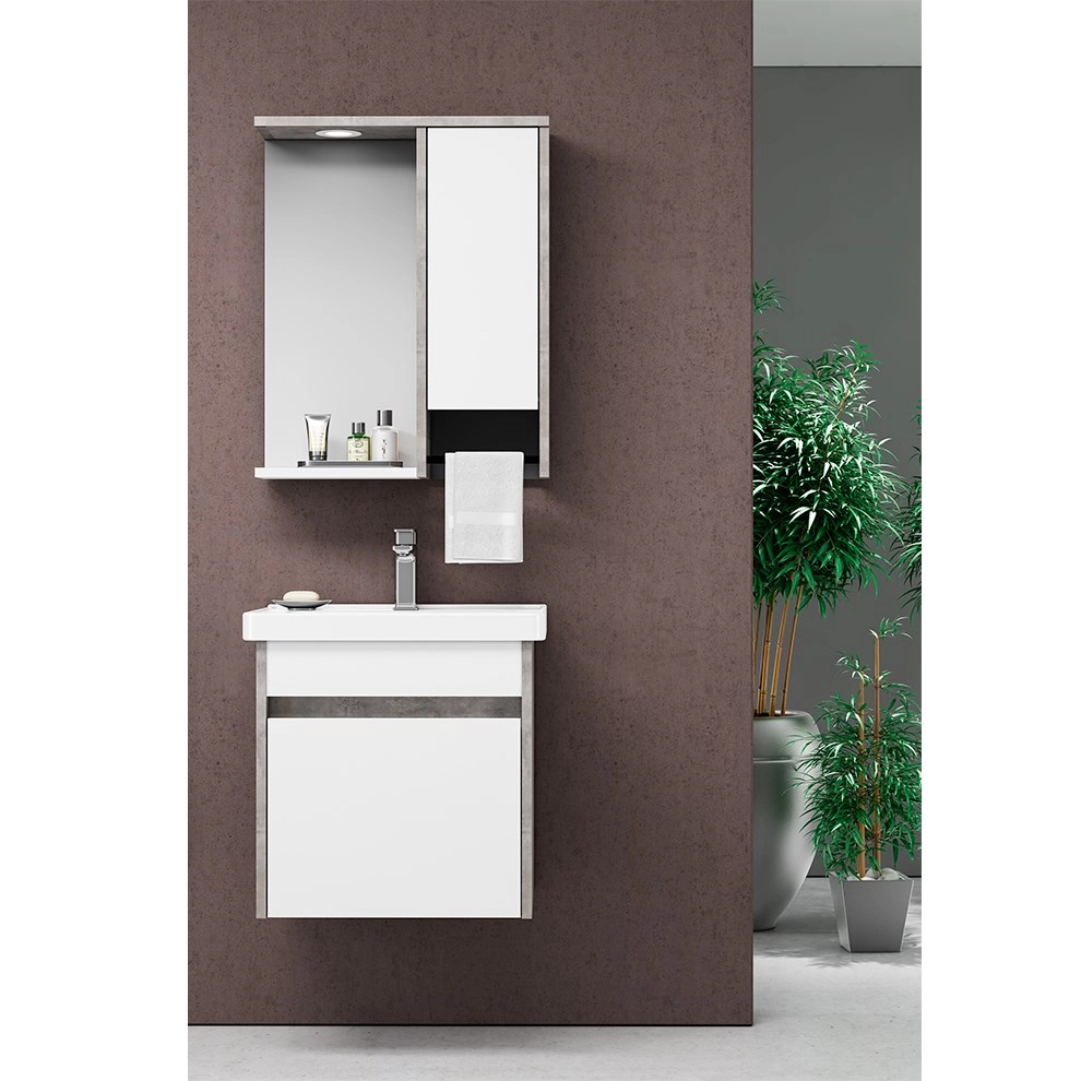Зеркало с шкафчиком ORKA Aydos 55 White — 1