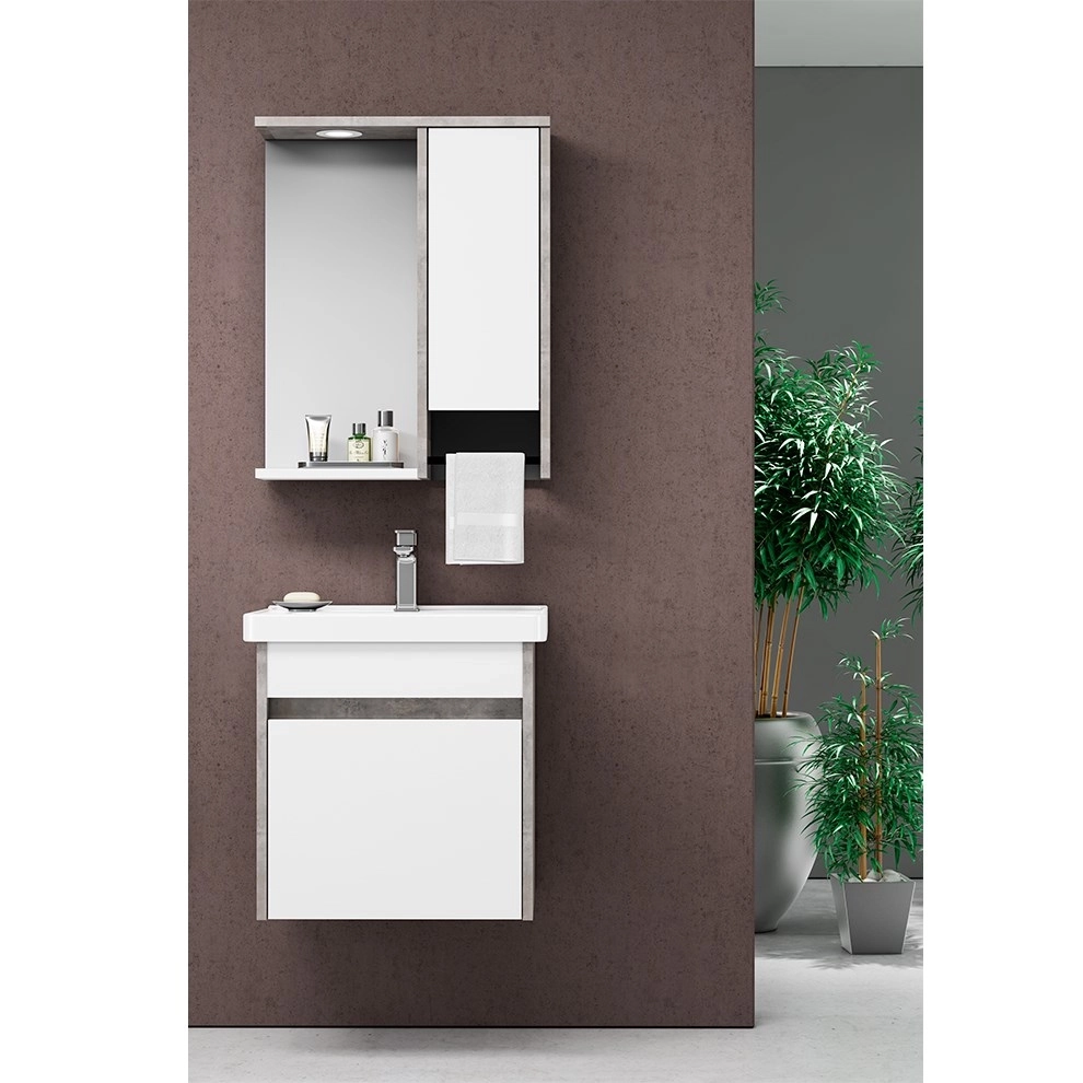 Зеркало с шкафчиком ORKA Aydos 55 White
