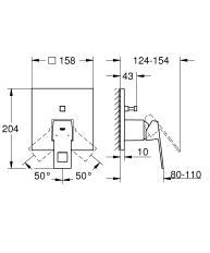 Встраиваемый смеситель для душа 2 режима GROHE Eurocube OHM 24062000