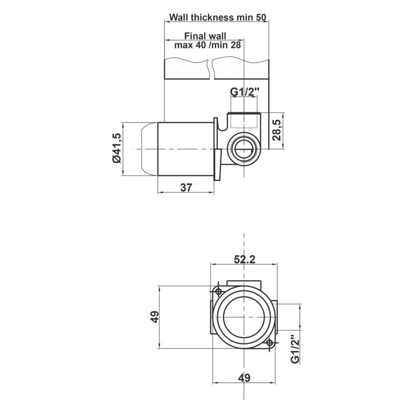 Set instalare baterie duș încastrată Herz UH00367B — 2