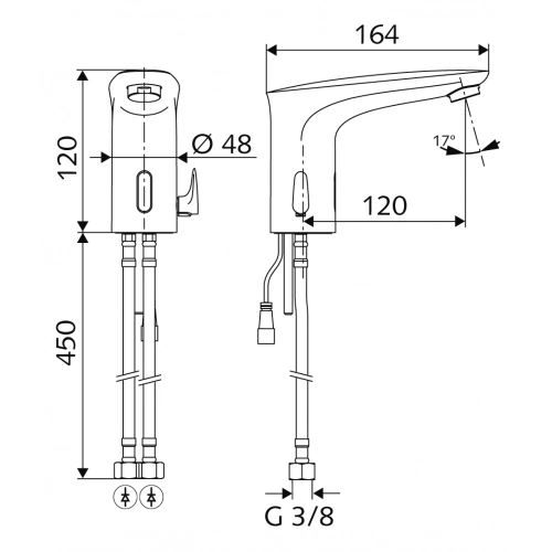 Смеситель сенсорный для раковины Schell Modus E 9V 021740699