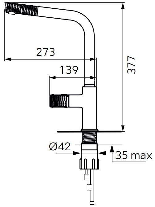 Baterie bucătărie cu dus extractibil FDesign Ardesia FD1-ARD-8-25