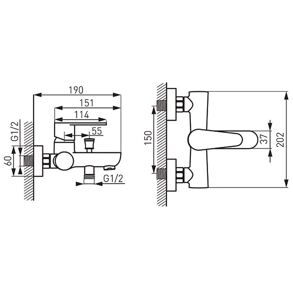 Смеситель для ванны Ferro Algeo BAG1 — 2