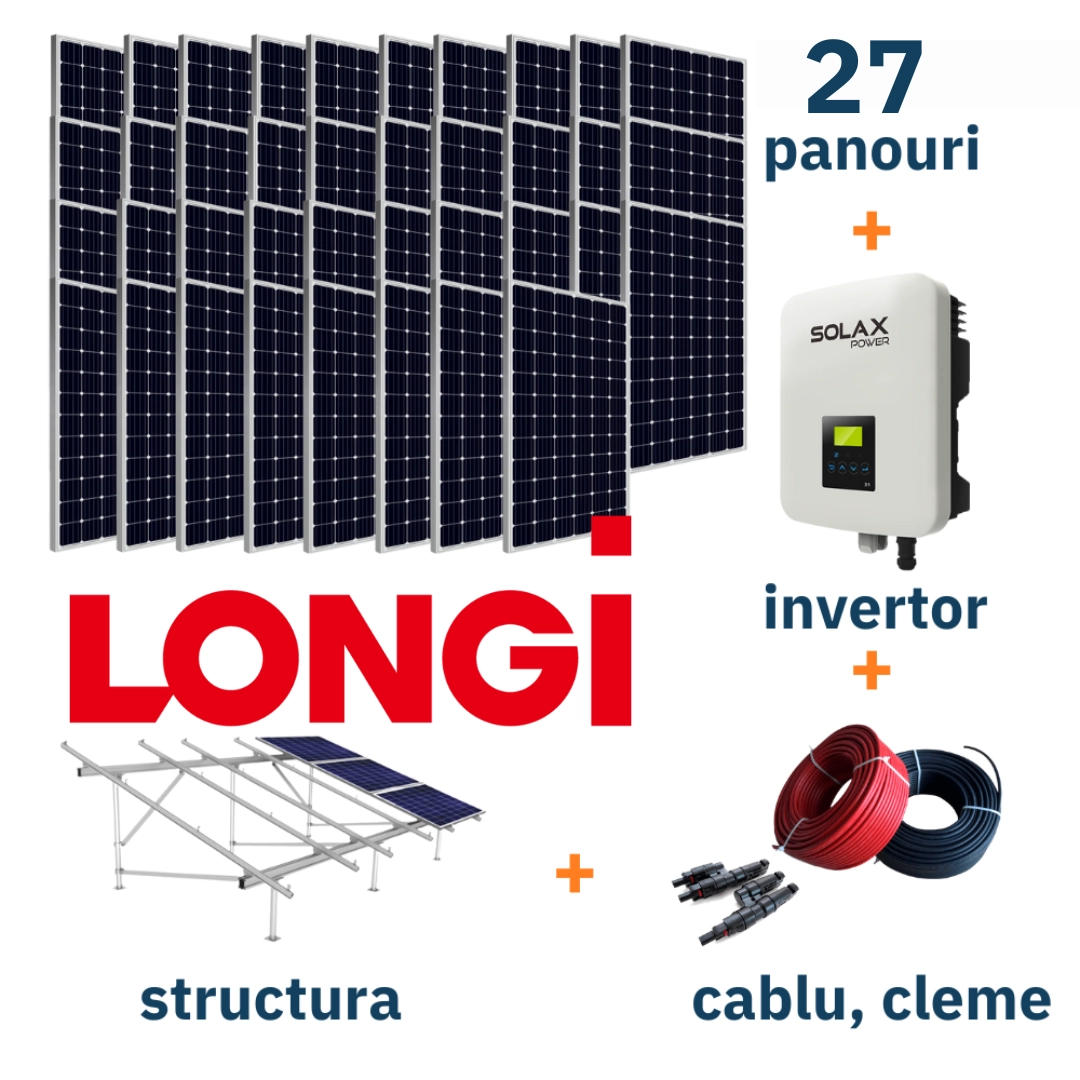 Kit complet sistem fotovoltaic LONGI On-Grid (Putere 15,12 kW, trifazat) La cheie!