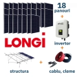 Kit complet sistem fotovoltaic LONGI On-Grid (Putere 10,08 kW, trifazat) La cheie!