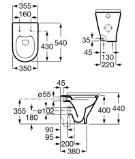 Vas WC monobloc ROCA The Gap Round BTW Rimles A3470N7000