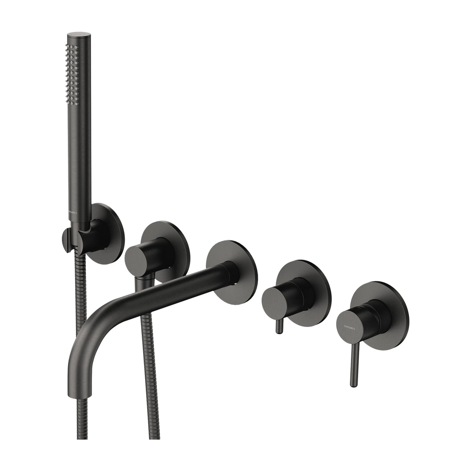 Baterie cada încastrată Omnires Y (Pipa 15.5-16.7 cm) Brushed Graphite