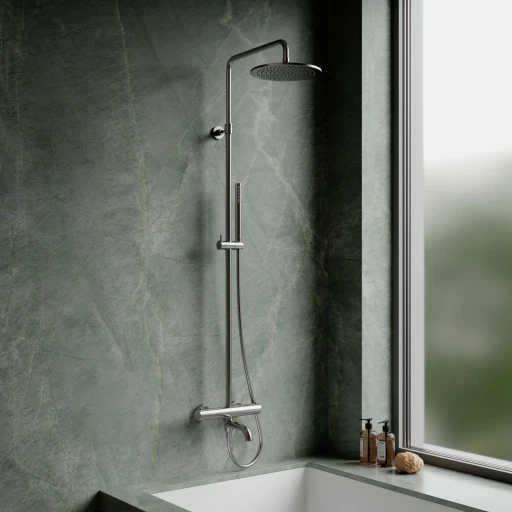 Coloana duș/cada termostatată Omnires Y Brushed Nickel — vedere 2