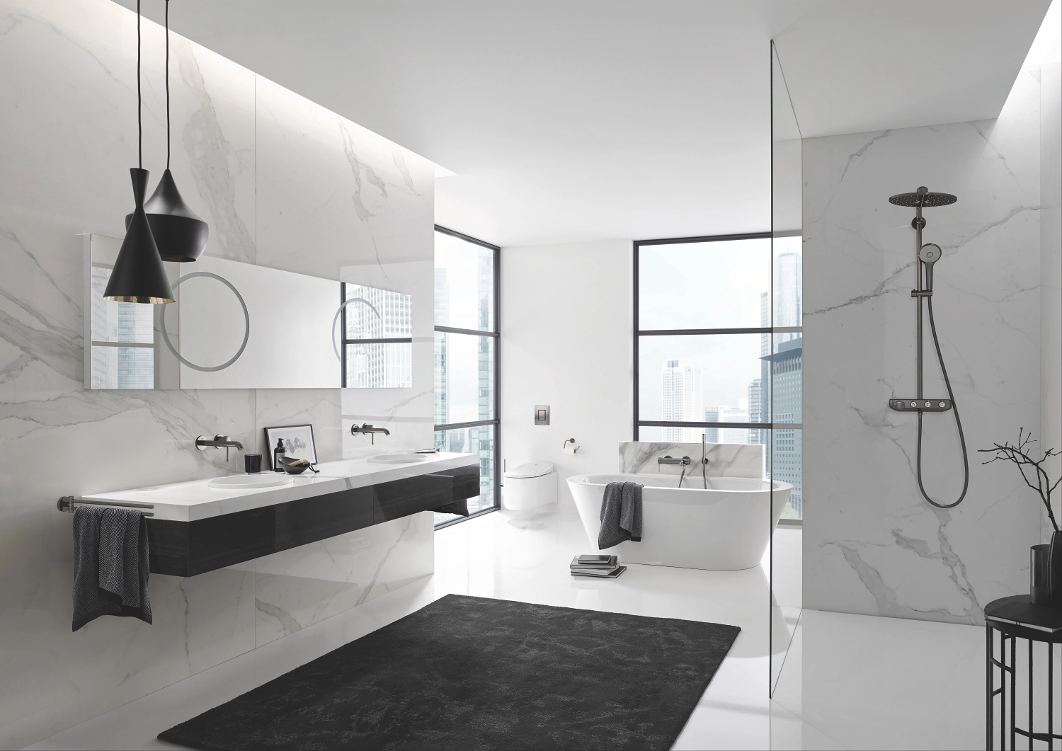 Смеситель встраиваемый для раковины Grohe Essence M Brushed Hard Graphite — 2