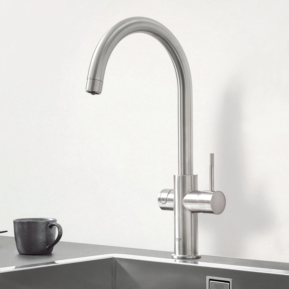 Смеситель кухонный с фильтром, системой охлаждения и газирования воды Grohe Blue Professional C-spout 31323DC2