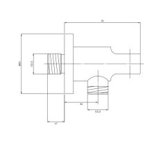 Cot racord de perete cu suport para 1/2 Omnires 8873GR