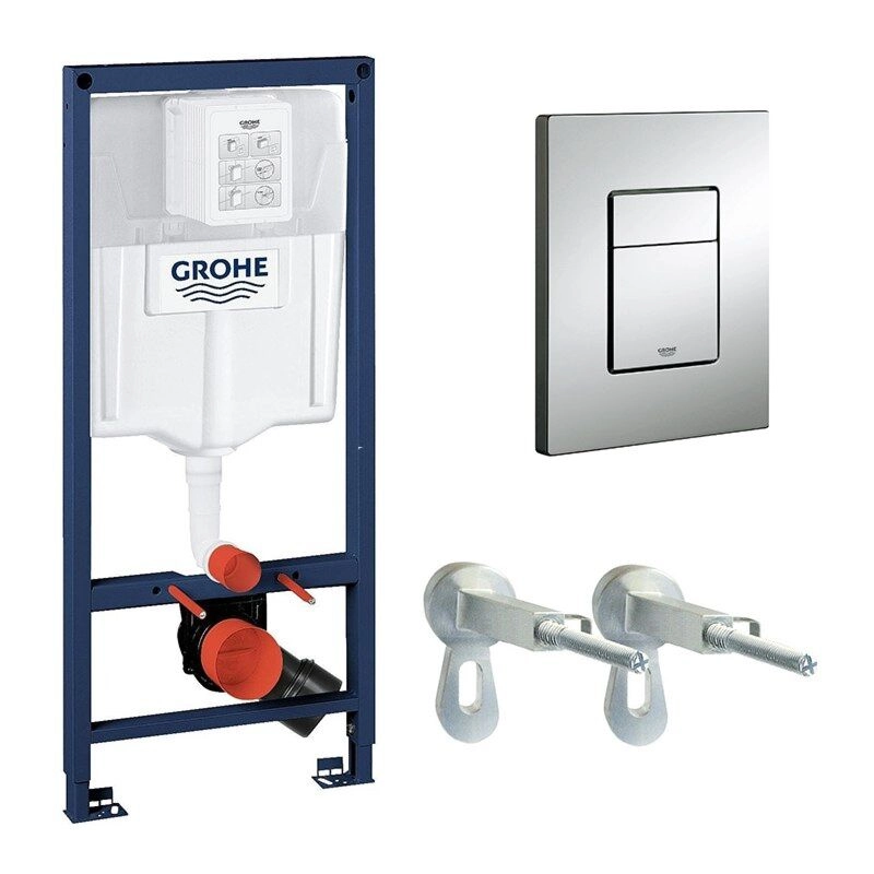 Инсталляция для подвесного унитаза Grohe + квадратная клавиша