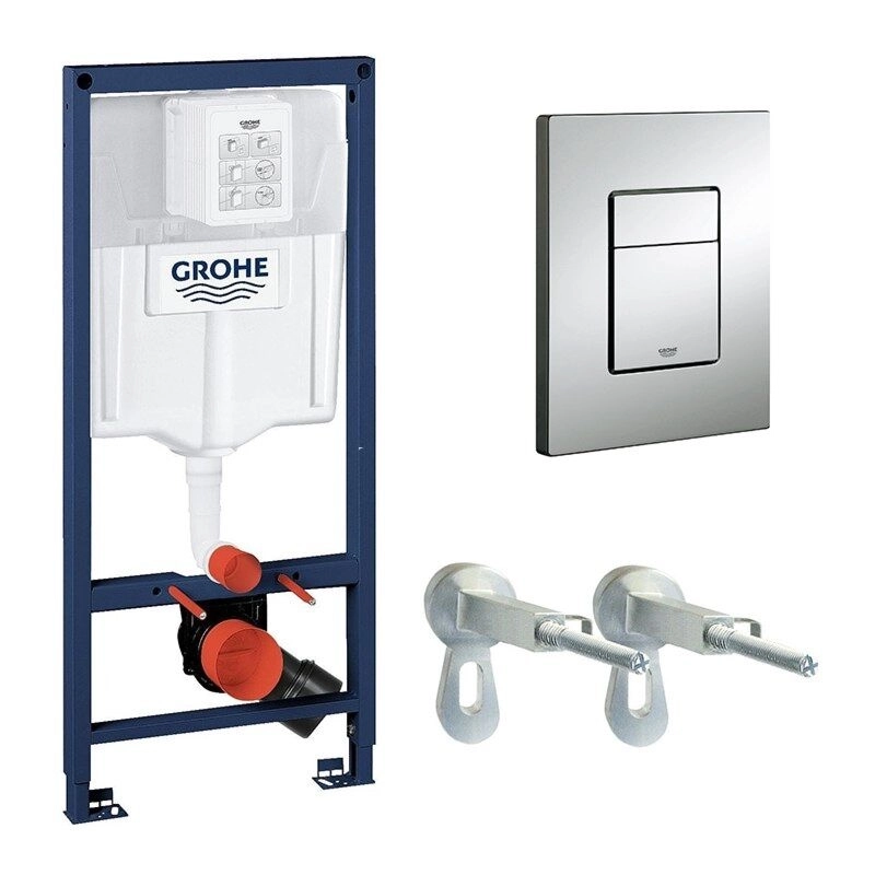 Инсталляция для подвесного унитаза Grohe + квадратная кнопка