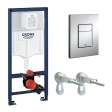 Инсталляция для подвесного унитаза Grohe + квадратная кнопка