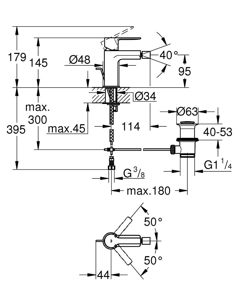 Baterie bideu Grohe Lineare — 2