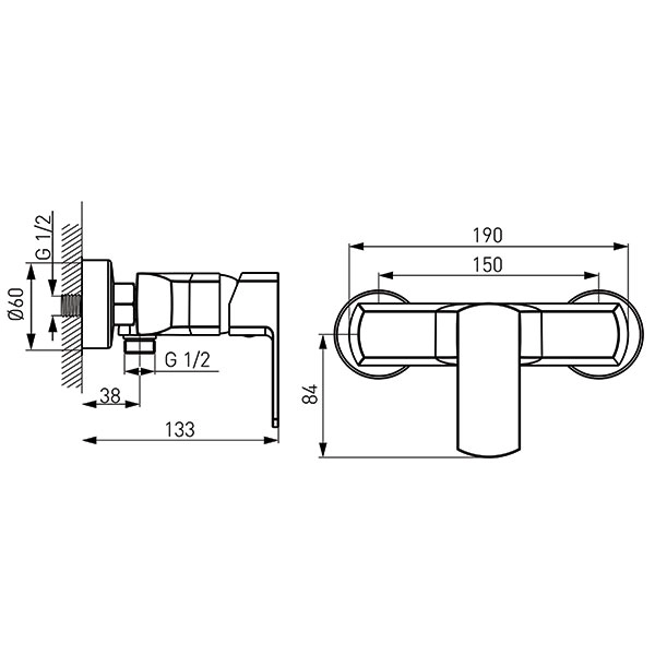 Смеситель для душа Ferro Alba VerdeLine BLB7VL — 3