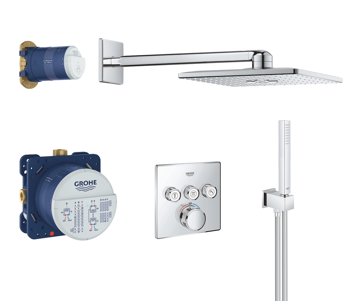 Set de duș îngropat termostatat Grohe Grohtherm Smartcontrol 310x310 + corp instalare