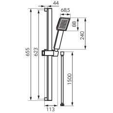 Set bara dus Ferro Sinus N170BL-B + suport, telefon