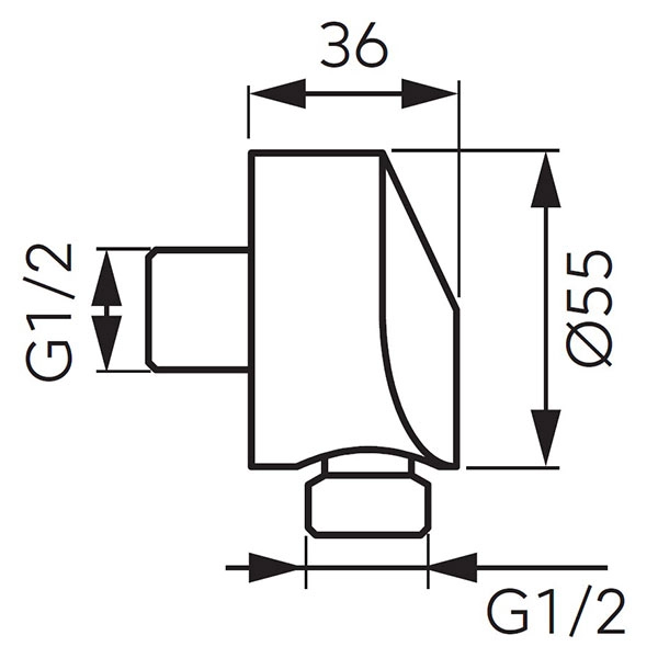 Шланговое подключение 1/2 Ferro PKN11BL — 2