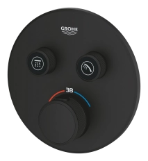 Baterie duș încastrată termostatată 2 cai Grohe GRT Smartcontrol Phantom Black 29507KF0
