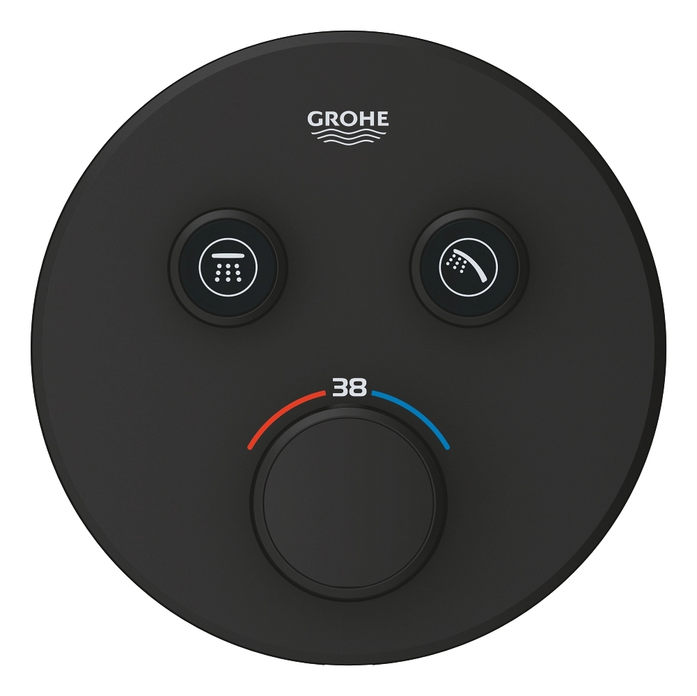 Baterie duș încastrată termostatată 2 cai Grohe Grohtherm Smartcontrol Phantom Black — 3