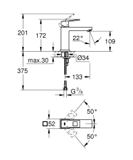 Смеситель для раковины Grohe Eurocube M 23446000