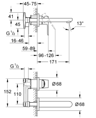 Baterie încastrată lavoar Grohe Bauloop OHM 20289000/20289001