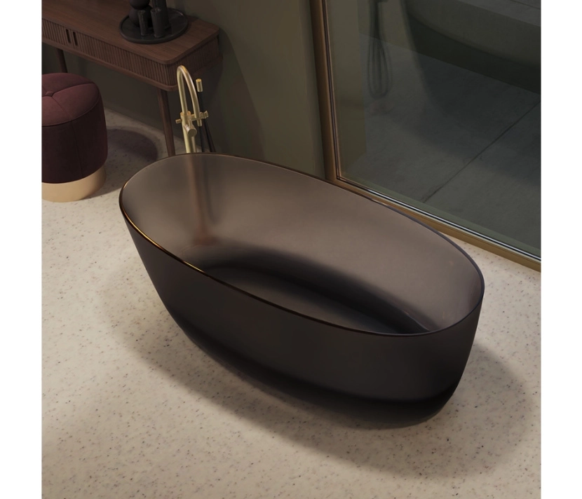Cada SOLID SURFACE RIHO OVAL 175x80 Frosted Smoke