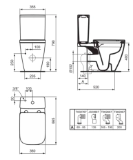 Rezervor pentru vas WC stativ Ideal Standard I.Life B Grey T472358)