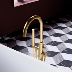 Напольный смеситель для ванны Omnires Y Brushed Gold Y1233GLB