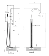 Baterie freestanding pentru cada Omnires Y Brushed Copper Y1233CPB