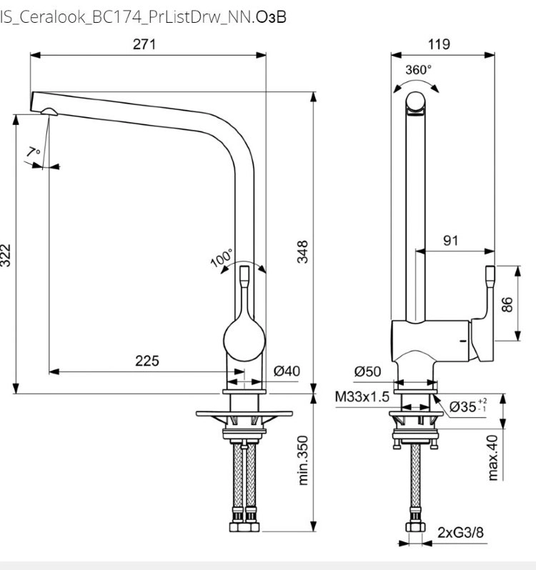 Baterie bucătărie Ideal Standard Ceralook BC174AA