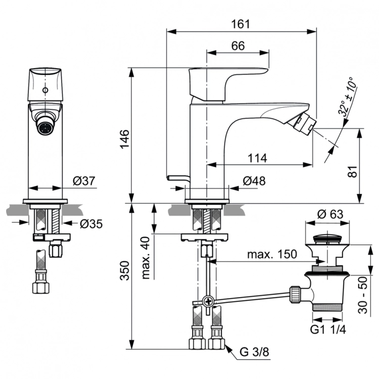 Смеситель для биде Ideal Standard Atelier Connect Air A7030AA