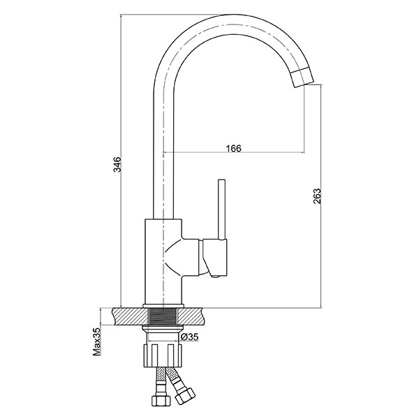 Baterie bucătărie Ferro Freya Black BFR41B — 2