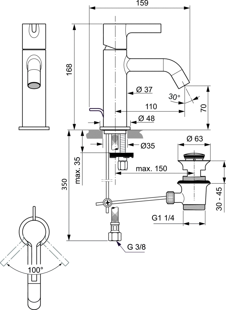Смеситель для раковины Ideal Standard Atelier Joy BC775AA