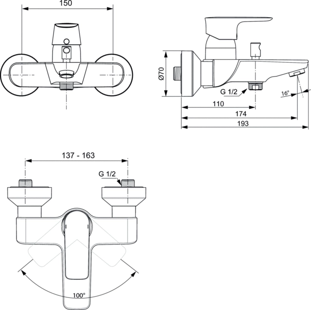 Baterie cada Ideal Standard Atelier Connect Air A7033AA