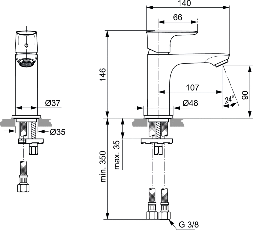 Смеситель для раковины Ideal Standard Atelier Connect Air Chrome — 4