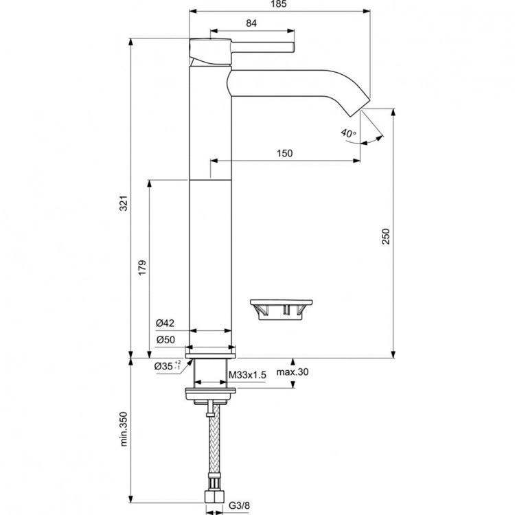 Смеситель для раковины высокий Ideal Standard Ceraline Chrome — 4