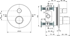 Baterie duș încastrată termostatată 1 cale Ideal Standard Ceratherm T100 Silver Storm A5813GN