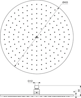 Pălărie duș Ideal Standard IdealRain Magnetic Grey A5804A5 40 cm