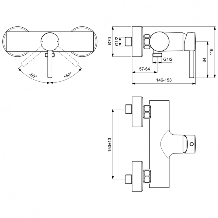 Смеситель для душа Ideal Standard Ceraline BC200AA
