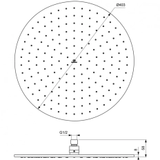 Pălărie duș Ideal Standard IdealRain Brushed Gold A5804A2 40 cm