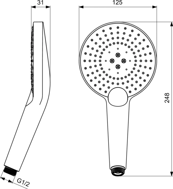 Para duș cu 3 pulverizări Ideal Standard IdealRain Evo Jet XL3 D125 — 2